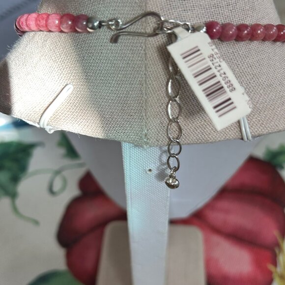 Jay King Baroque Rose RHODONITE Sterling Silver Bead Necklace NWT - Picture 5 of 6